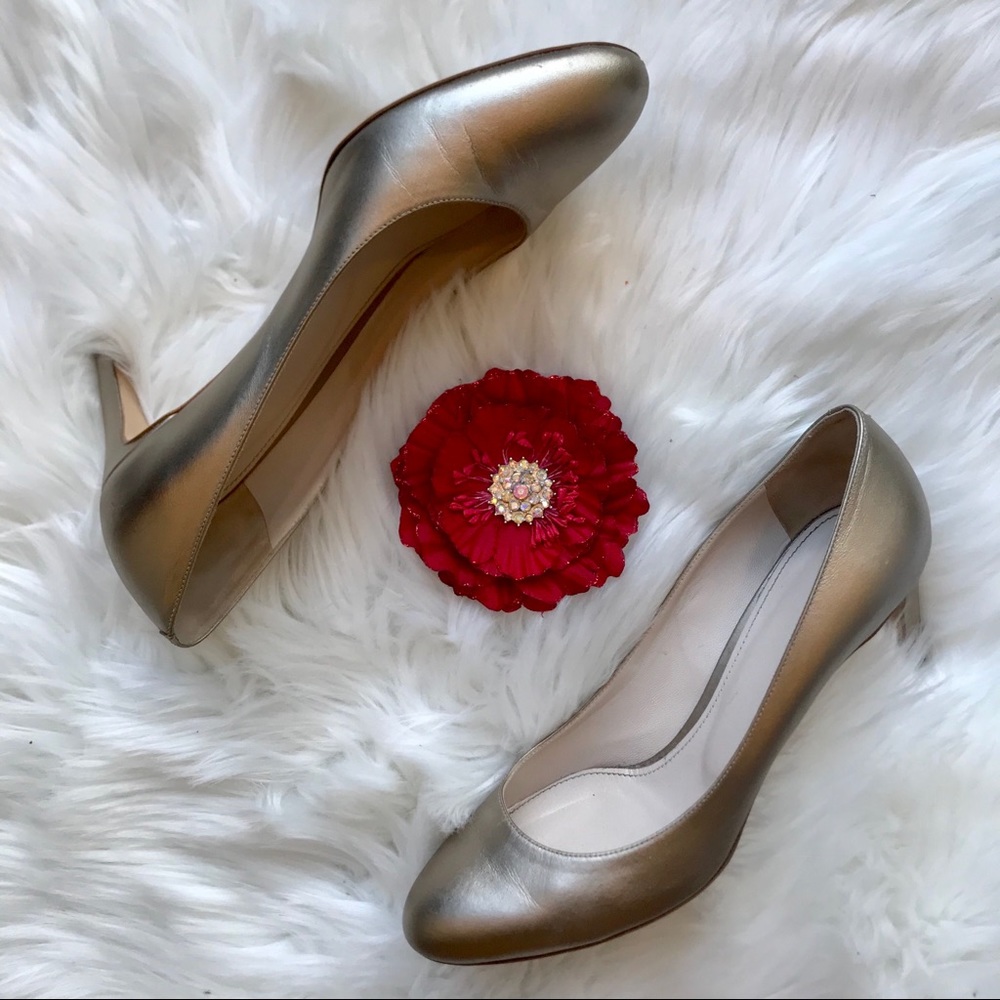 Jil Sander Gold Round Toe Heels
